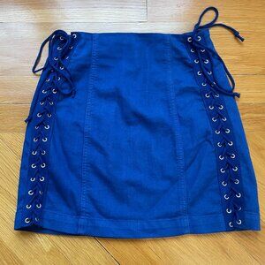Carmar Blue Side Tie-Up Mini Skirt – Size 26